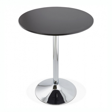 Mese inalte de bar - Masa inalta bar rotunda neagra Otso 90 cm pal melaminat negru, picior otel crom, BT00180BL - Kokoon