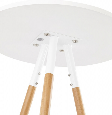 Masa inalta de design bar LARRY 60 cm MDF alb / picioare fag [5]