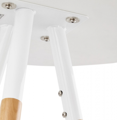 Masa inalta de design bar LARRY 60 cm MDF alb / picioare fag [7]