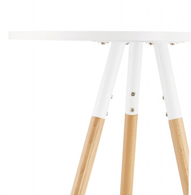 Masa inalta de design bar LARRY 60 cm MDF alb / picioare fag [4]