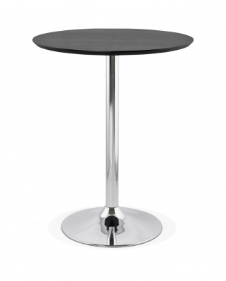 Masa inalta bar rotunda Otso 90 cm MDF negru, picior central otel crom, BT00210BL - Kokoon [3]