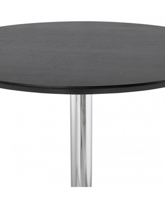 Masa inalta bar rotunda Otso 90 cm MDF negru, picior central otel crom, BT00210BL - Kokoon [1]