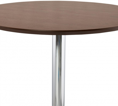 Masa inalta bar MDF nuc Otso 90 cm rotunda, picior central otel crom, BT00200WA - Kokoon [2]