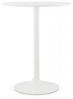 Masa inalta bar MDF alb Seppo 90 cm, picior central alb otel, BT00120WH - Kokoon [1]
