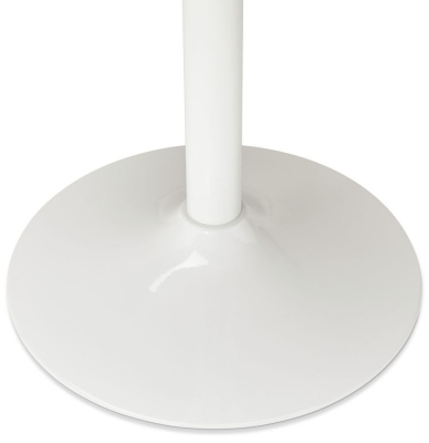 Masa inalta bar Seppo 90 cm rotunda, MDF lemn natur, picior central alb otel, BT00130NA - Kokoon [6]