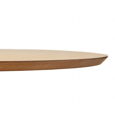 Masa inalta bar Seppo 90 cm rotunda, MDF lemn natur, picior central alb otel, BT00130NA - Kokoon [1]