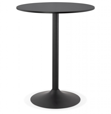 Masa inalta bar rotunda neagra Tove 90 cm, picior central negru otel, BT00140BL - Kokoon [1]