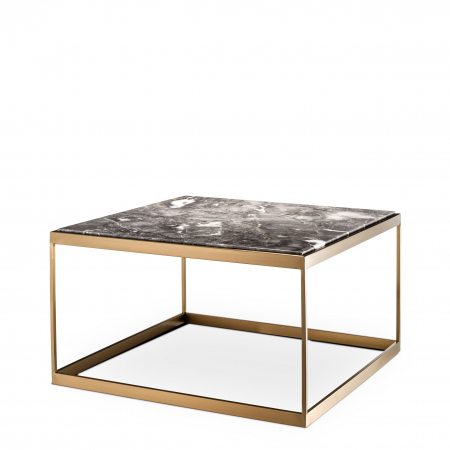 Masute de cafea - Masa laterala lux La Quinta 65x65 cm marmura gri/bej, stil industrial | Eichholtz - 112527