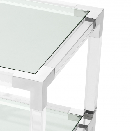 Masa laterala transparenta Royalton 60x60 cm design lux, detalii otel lustruit | Eichholtz - 111358 [2]