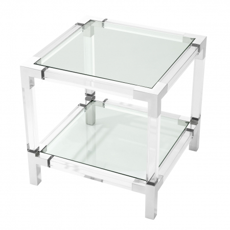 Masa laterala transparenta Royalton 60x60 cm design lux, detalii otel lustruit | Eichholtz - 111358 [1]