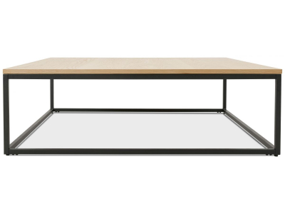 Masuta living Burgess 110x110 cm, design industrial, blat lemn masiv, CT00920NABL - Kokoon [1]