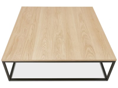 Masuta living Burgess 110x110 cm, design industrial, blat lemn masiv, CT00920NABL - Kokoon [3]