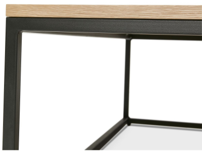 Masuta living Burgess 110x110 cm, design industrial, blat lemn masiv, CT00920NABL - Kokoon [4]