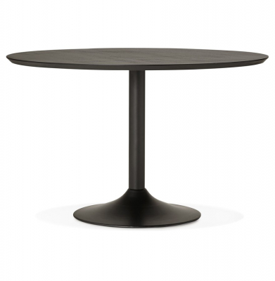 Masa rotunda neagra Paton 120 cm, MDF lemn negru, picior central negru otel, DT00480BL - Kokoon [1]
