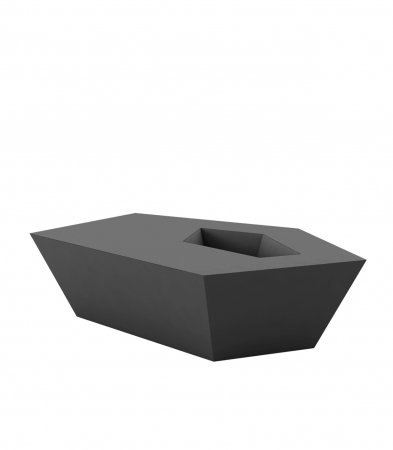 Masa pentru sezlong iluminare LED Faz 60x57x22 cm, design modern geometric cu loc frapiera, 54009 - Vondom [2]