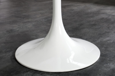 Masa rotunda alb lucios Lisa 100/120 cm, MDF/picior central metalic alb lucios, GT-09R.100 - King [6]