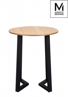 Masa rotunda Claudio 60/80 cm, blat MDF stejar/structura metalica neagra, stil industrial, B-16 - King [2]