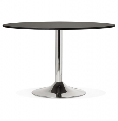 Masa rotunda neagra Radon 120 cm, picior central otel crom, pal melaminat, OT00320BL - Kokoon [1]