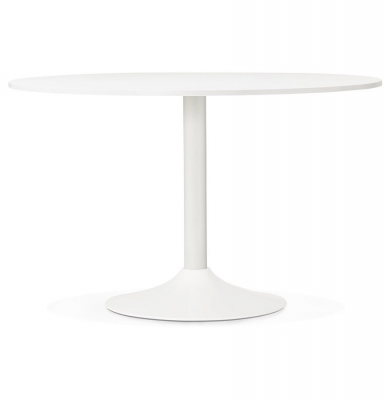Masa rotunda alba 120 cm Rekon cu picior central alb otel, pal melaminat, OT00260WH - Kokoon [1]
