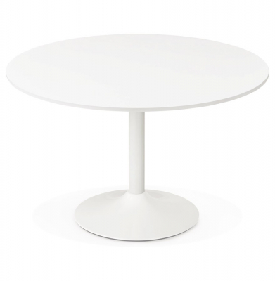 Masa rotunda alba 120 cm Rekon cu picior central alb otel, pal melaminat, OT00260WH - Kokoon [2]