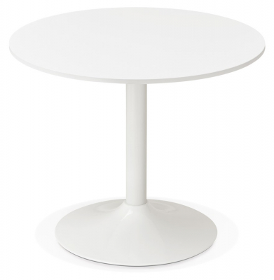 Masa rotunda alba 90 cm Rekon cu picior central alb, pal melaminat, OT00270WH - Kokoon [2]