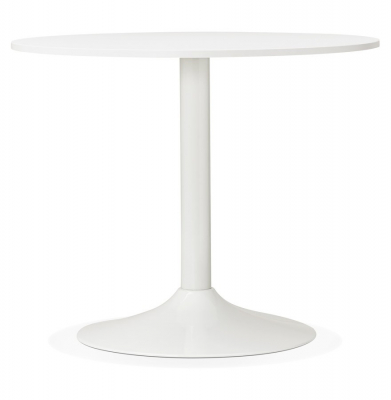 Masa rotunda alba 90 cm Rekon cu picior central alb, pal melaminat, OT00270WH - Kokoon [1]