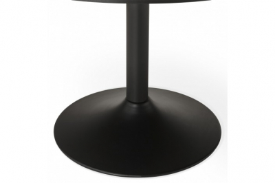 Masa living rotunda neagra Rekon 120 cm, picior central negru mat, design modern, OT00280BL - Kokoon [5]