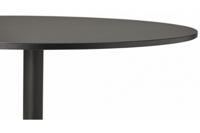 Masa living rotunda neagra Rekon 120 cm, picior central negru mat, design modern, OT00280BL - Kokoon [3]