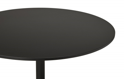 Masa living rotunda neagra Rekon 90 cm, picior central negru mat, design modern, OT00290BL - Kokoon [3]