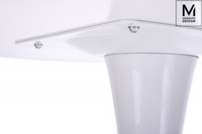 Masa rotunda design modern Cosmo 80/90 cm, MDF/picior central metal finisaj lucios, Y001.WHITE - King [1]