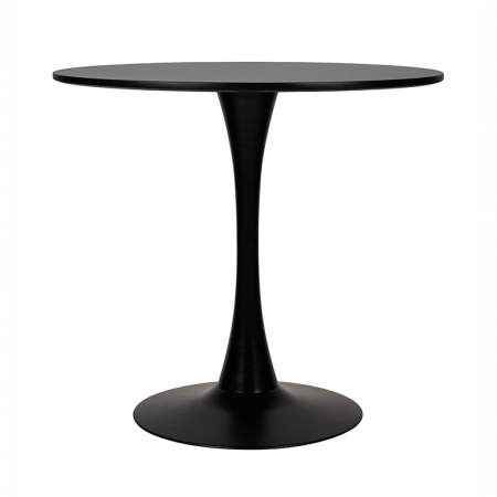 Masa rotunda design modern Cosmo 80/90 cm, MDF/picior central metal finisaj lucios, Y001.WHITE - King [4]