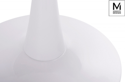 Masa rotunda design modern Cosmo 80/90 cm, MDF/picior central metal finisaj lucios, Y001.WHITE - King [2]