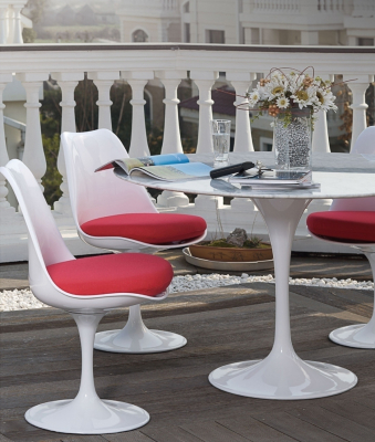 Masa rotunda Lino 90/120 cm, blat marmura alba italiana Bianco Carrara/picior central alb lucios, GT-09M.FI90 - King [1]