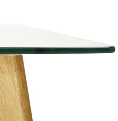 Masa dining Tony 120x80 cm, sticla transparenta securizata, picioare lemn masiv, stil scadinav, DT00430CL - Kokoon [7]