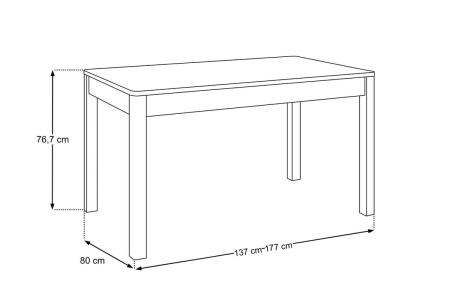 Masa Yori Villa 80 cm, Extensibila 137-177 cm, Nuc Villa - COMAD [3]