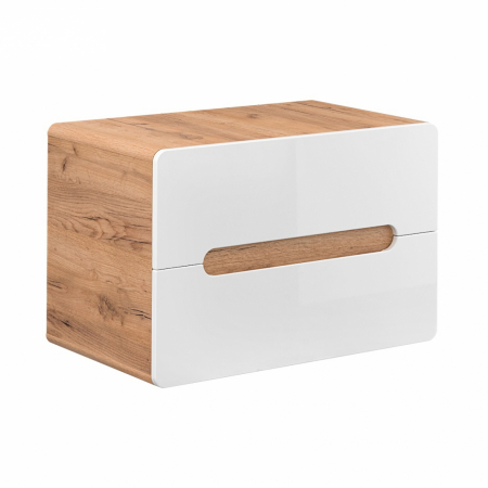 Masti pentru lavoare - Masca baie Aruba 80 cm, pentru lavoar aplicat, MDF lucios alb, stejar auriu COMAD