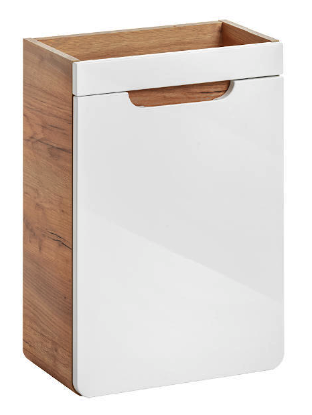 Produse - Masca baie Aruba White 40 cm, MDF alb lucios, stejar auriu, COMAD