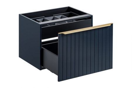 Masca baie suspendata 60 cm Bleumarin Santa Fe Deep Blue, MDF frezat, cu maner auriu COMAD [2]