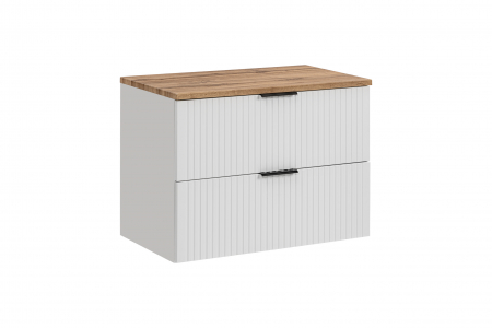 Seturi mobilier baie - MASCA + BLAT ADEL WHITE 80 CM, MDF RIFLAT - COMAD
