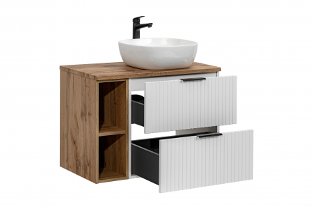MASCA + BLAT CU SERTARE si lavoar ADEL WHITE 80 CM, MDF RIFLAT, 6252 81-01 - COMAD [1]