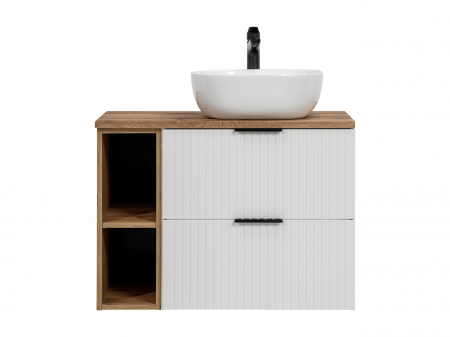 MASCA + BLAT CU SERTARE si lavoar ADEL WHITE 80 CM, MDF RIFLAT, 6252 81-01 - COMAD [2]
