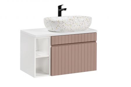 Seturi mobilier baie - MASCA + BLAT + LAVOAR APLICAT ICONIC ROSE 80 CM MDF RIFLAT
