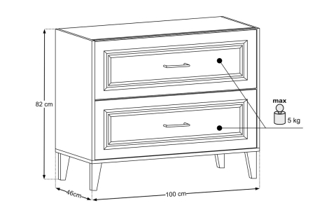 Masca Lavoar Dorothy Ristretto 92.4 cm, Ristretto Oak, 2 Sertare - COMAD [4]