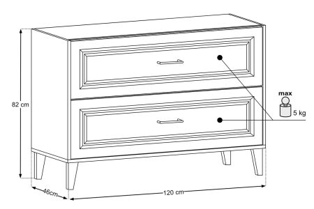 Masca Lavoar Dorothy Ristretto 112.4 cm, Ristretto Oak, 2 Sertare - COMAD [4]