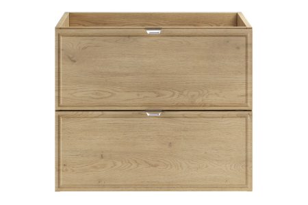 Masca Lavoar Terra Cremona 60 cm, 2 Sertare, MDF, Mâner Bară, Stejar Cremona - COMAD [1]
