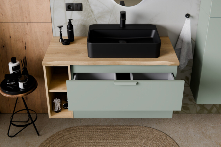Masca lavoar 80cm 2 sertare Aster Green Verde Mat ASTER GREEN 82-80-46-2S COMAD [6]