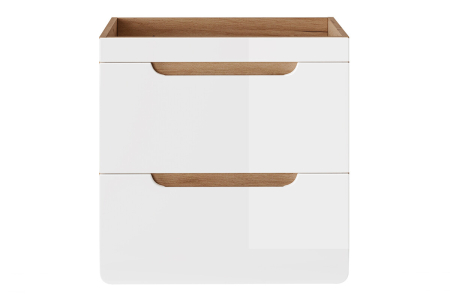 Masti pentru lavoare - Masca Lavoar Aruba White 60 cm, Suspendată, cu 2 Sertare, Alb Lucios, Stejar Craft - COMAD