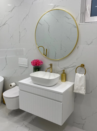 Masca Lavoar Iconic White, 60/80 cm, Suspendată, 1 Sertar, Alb Mat - COMAD [1]