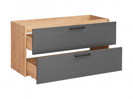 Masca lavoar baie suspendata 120 cm, MDF gri grafit mat/stejar, Madera Grey, COMAD [1]