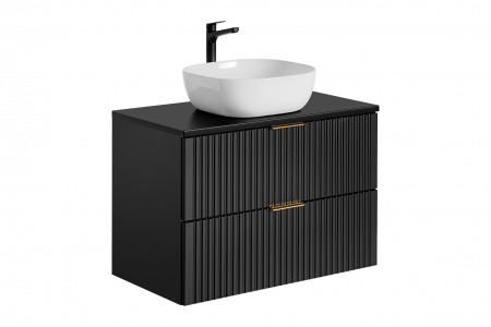 Masca lavoar suspendata baie Adel Black, 60/80 cm, MDF riflat + PAL, culoare negru, COMAD [4]